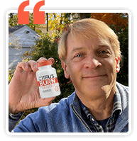 Neil holding CitrusBurn